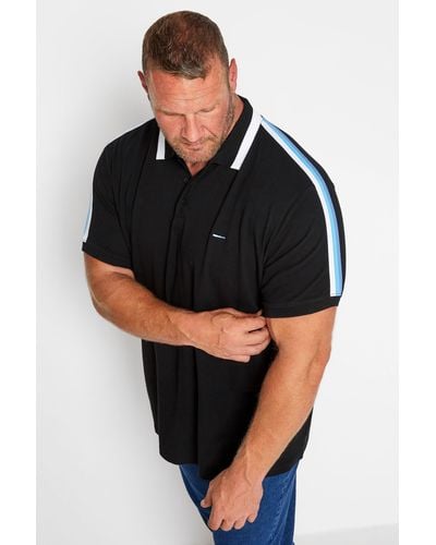 BadRhino Striped Sleeve Polo Shirt - Black