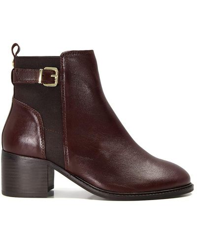 Dune 'poetics' Leather Ankle Boots - Brown
