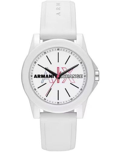 Armani Exchange Nylon Fashion Analogue Quartz Multifunction Watch - Ax4372 - White