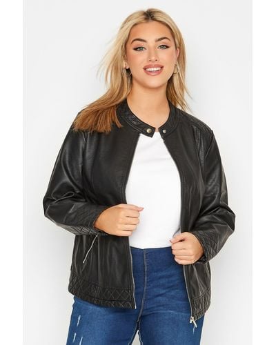 Yours Faux Leather Jacket - Grey