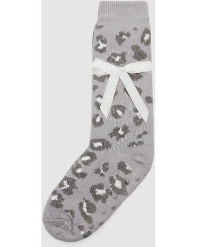 DEBENHAMS Animal Cosy Sock - Grey