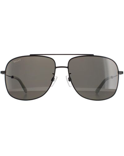 Bally Aviator Black Grey Polarised Mirrored By0050-k