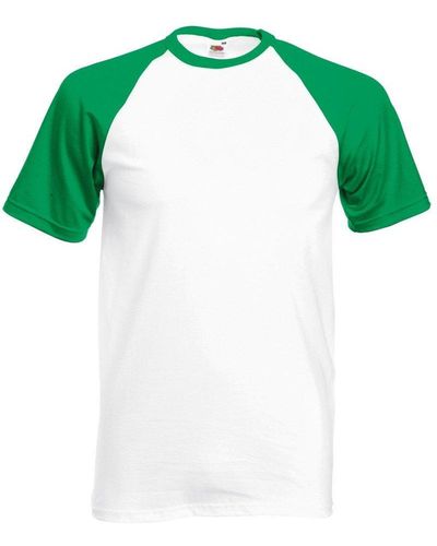 Fruit Of The Loom Short Sleeve Baseball T-shirt - Green