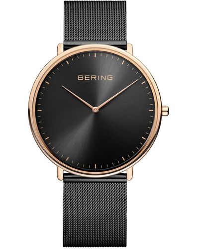 Bering Stainless Steel Classic Analogue Quartz Watch - 15739-166 - Black