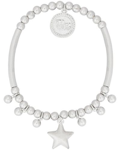 Bibi Bijoux Silver 'keep Your Eye On The Star' Ball Bracelet - White