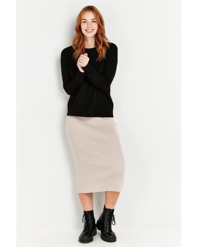 Wallis Stone Knitted Skirt - Black