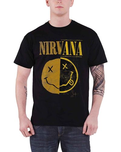 Nirvana Spliced Face T Shirt - Black