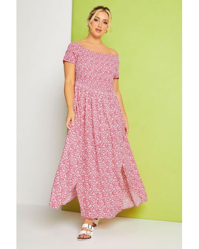 Yours Printed Maxi Dress - Pink
