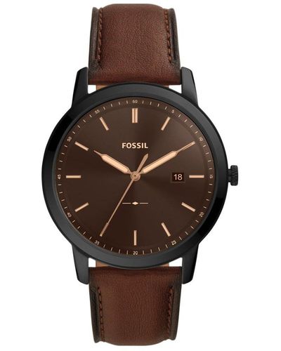 Fossil Minimalist Stainless Steel Fashion Analogue Solar Watch - Fs5841 - Black