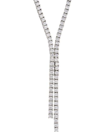LÁTELITA London Hollywood Tennis Necklace Silver - White