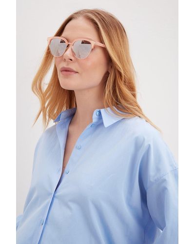 Dorothy Perkins Mirrored Sunglasses - Blue