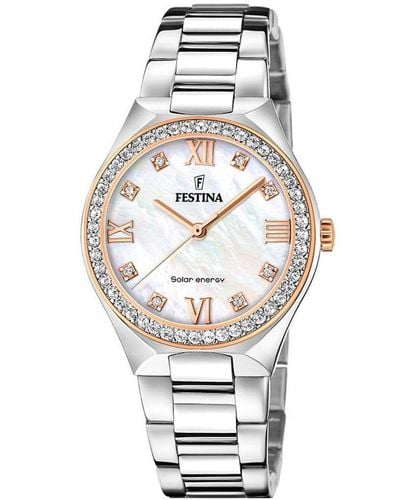 Festina Stainless Steel Classic Analogue Solar Watch - F20658/1 - White