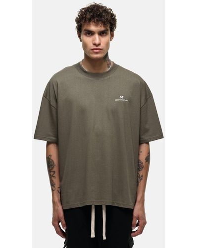 Good For Nothing Oversized Cotton Printed Short Sleeve T-shirt - Green