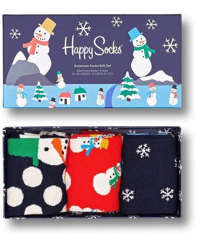 Happy Socks 3-pack Snowman Sock Gift Set - Multicolour