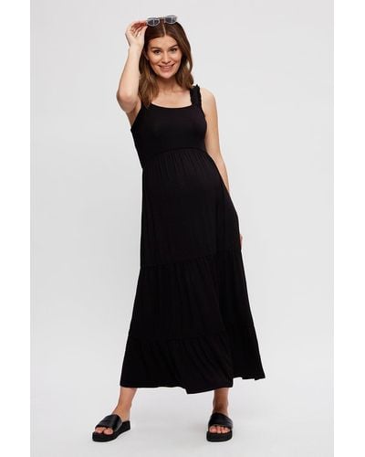 Dorothy Perkins Maternity Black Strappy Tiered Maxi Dress