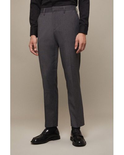 Burton Tailored Fit Charcoal Smart Trousers - Black