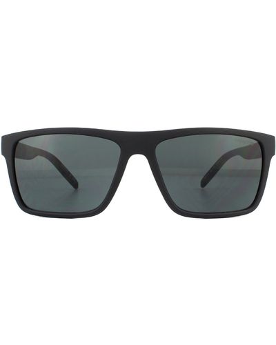 Arnette Rectangle Matte Black Dark Grey Sunglasses