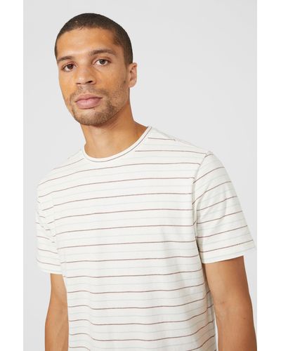 MAINE Dash Stripe T-shirt - White