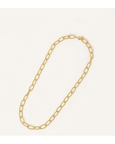 Accessorize 14ct Gold-plated Paperclip Chain Necklace - Natural