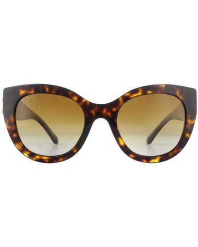 BVLGARI Square Dark Havana Brown Gradient Polarized Sunglasses