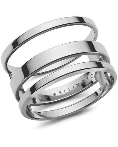 Daniel Wellington Elan Triad Stainless Steel Dual Ring L 1/2 - Dw00400135 - Metallic