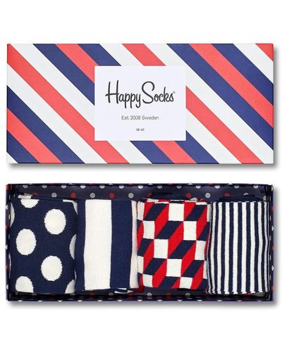 Happy Socks 4-pack Classic Sock Gift Set - Red