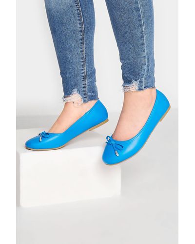 Yours Wide & Extra Wide Fit Ballerina Court Shoes - Blue