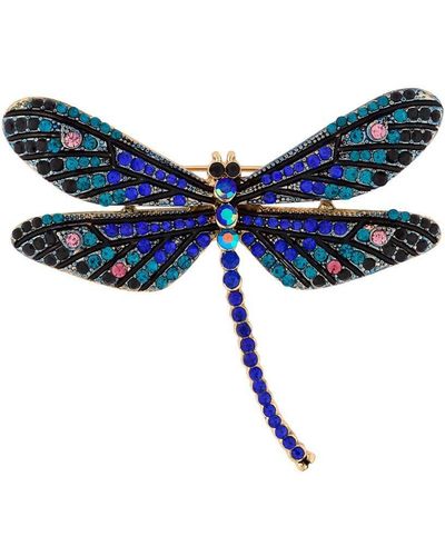 Jon Richard Multi-coloured Dragonfly Brooch - Blue