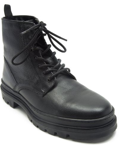 OFF THE HOOK 'clancy' Lace Up Derby Leather Boots - Black