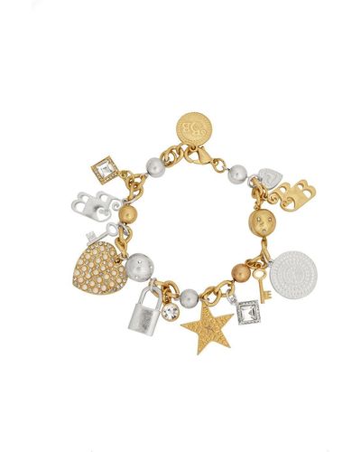 Bibi Bijoux Gold 'pavé Heart' Multi Charm Bracelet - Metallic