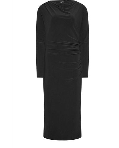 Long Tall Sally Tall Draped Midi Dress - Black