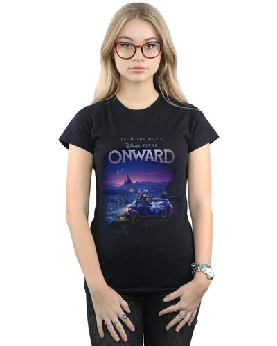 Disney Onward Poster Art Cotton T-shirt - Black