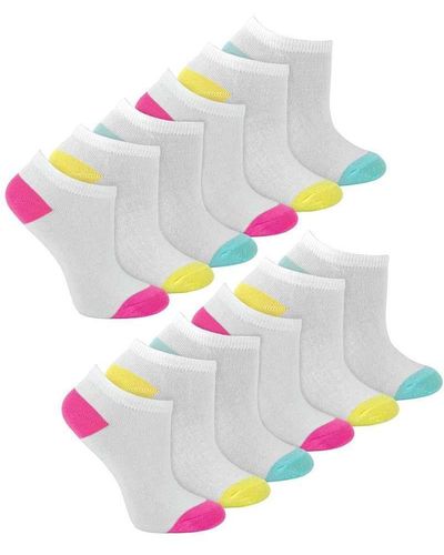 Sock Snob 12 Pair Low Cut Trainer No Show Athletic Running Socks - White