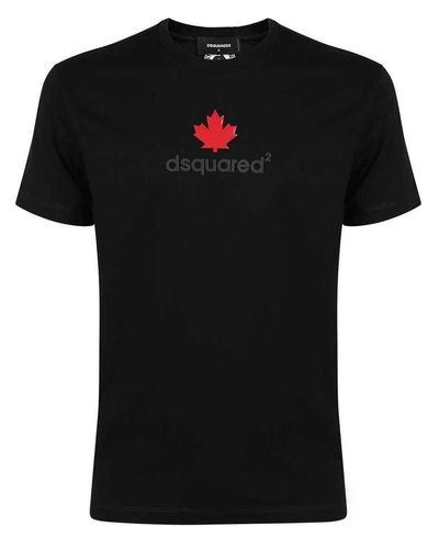 DSquared² Maple Leaf Chest Logo Black T-shirt