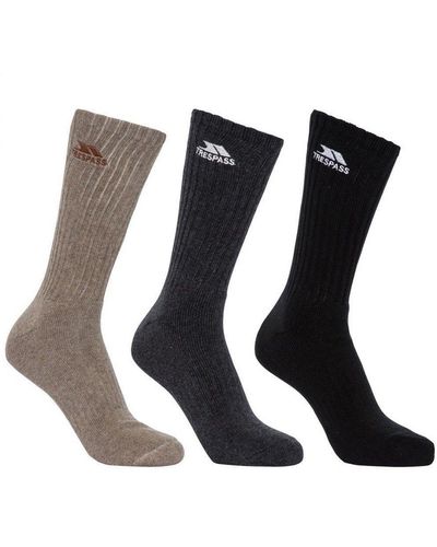 Trespass Torren Cushioned Socks (pack Of 3) - Black