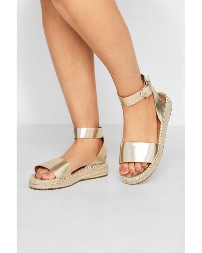 Yours Extra Wide Fit Espadrilles - Metallic