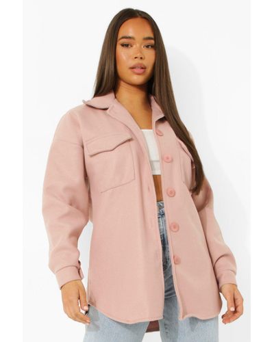 Boohoo Bright Oversized Shacket - Pink