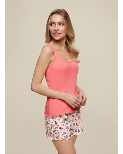 Dorothy Perkins Butterfly Vest And Shorts Pj Set - Pink