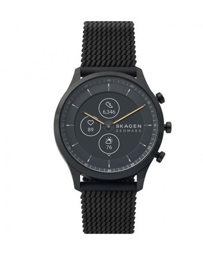 Skagen Hybrid Hr 42 Stainless Steel Digital Quartz Wear Os Watch - Skt3001 - Black