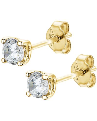 Created Brilliance Bonnie Yellow Gold Medium Lab Grown Diamond Earrings - Metallic