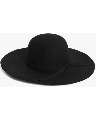 Boohoo Ribbon Trim Floppy Hat - Black
