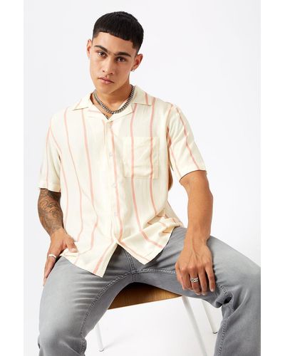 Burton Oversized Ecru Stripe Shirt - Multicolour