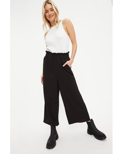 Dorothy Perkins Black Textured Culottes - Multicolour