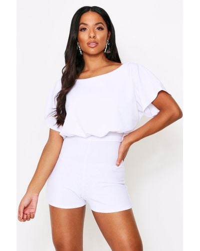 MissPap Belted Playsuit - White