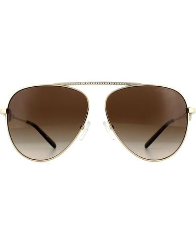 Michael Kors Aviator Light Gold Brown Gradient Sunglasses