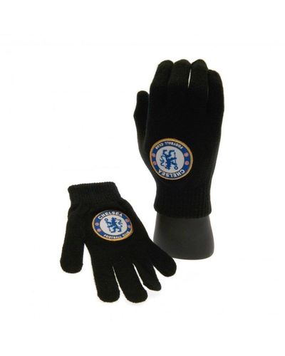 Chelsea Fc Knitted Gloves - Black
