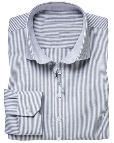 Brook Taverner Mirabel Stripe Oxford Formal Shirt - Blue