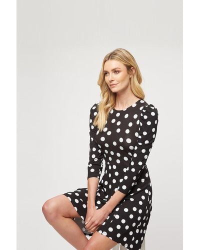 Dorothy Perkins Black Spot Fit And Flare Dress - White