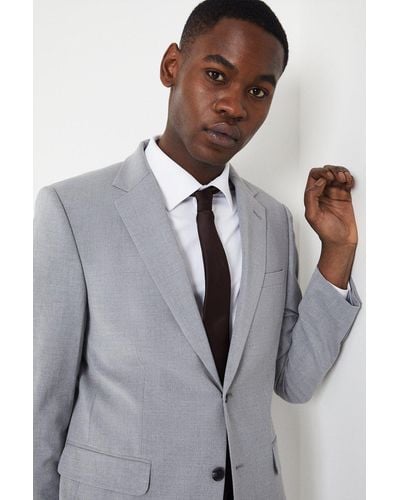 Burton Tailored Fit Light Grey Essential Suit Jacket