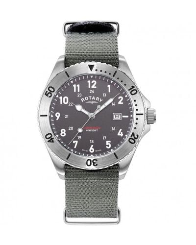 Rotary Commando Stainless Steel Classic Analogue Quartz Watch - Gs05475/48 - Grey
